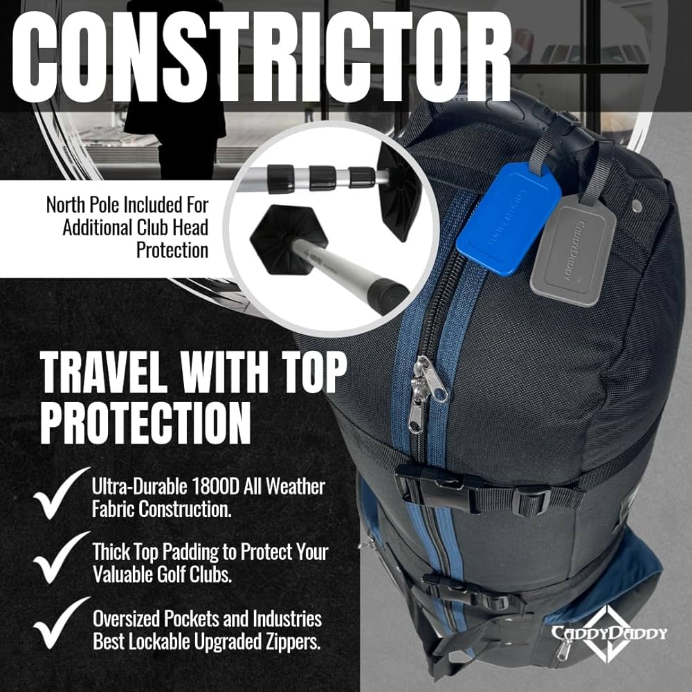 キャディーバッグトラベルカバー CaddyDaddy Constrictor Ⅱ CaddyDaddy Golf Constrictor 2 Travel Cover (Black/Grey